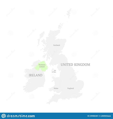 Kaart Van De Britse Landen Met Noord Ierland Politieke Kaart Van