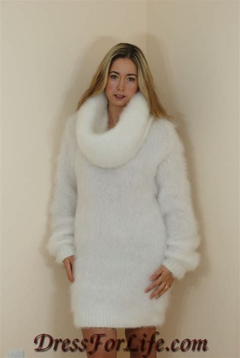 Fuzzy Mohair Cowl Neck Sweater Sweaters Cowl Neck Sweater Sweater Dress