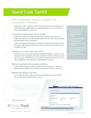Fillable Online DealerTrack ToolKit Fax Email Print PdfFiller