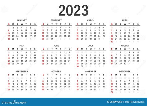 Calendario Para 2023 En Un Fondo Blanco Calendario Mensual Para 2023 La Semana Comienza El