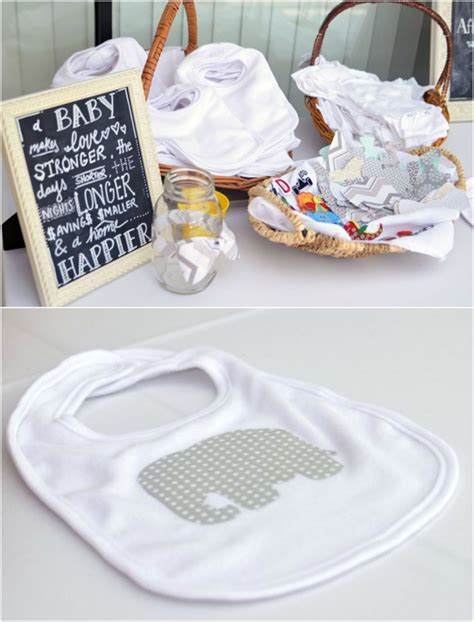 Make A Bib At A Baby Shower With Iron On Transfers Baby Shower