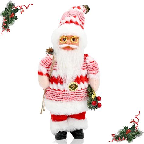 Fadcaer Christmas Santa Claus Figurine Ornament Christmas Standing