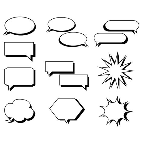 Premium Vector Set Of Empty Comic Speech Bubbles Of Different Shapes