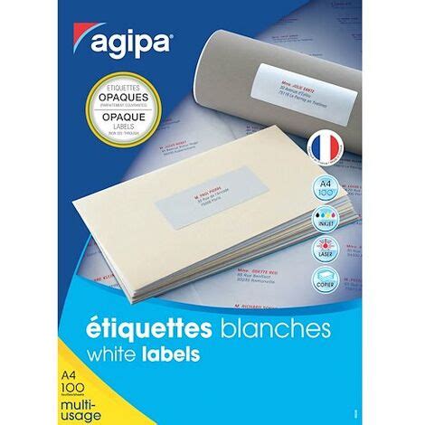 Etiquettes Opaques Multi Usages X Mm Agipa Blanches