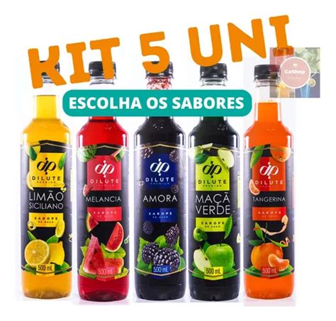 Kit 5 Xaropes Dilute Para Drink Soda Italiana Gin Escolha Frete grátis