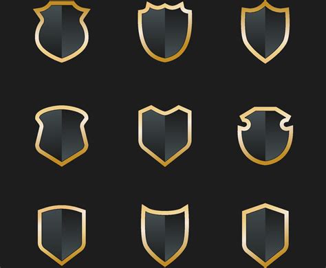 Shield Icon Set Vector Art And Graphics