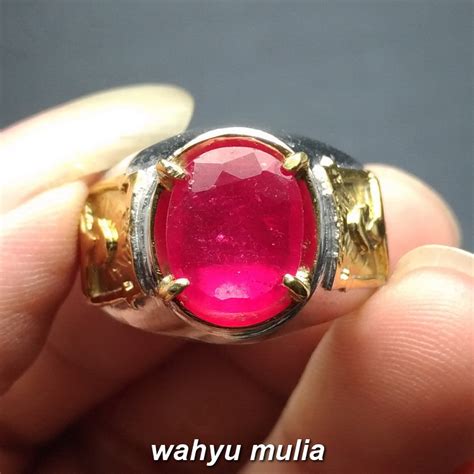 Batu Cincin Permata Merah Delima Ruby Asli Kode 860 Wahyu Mulia