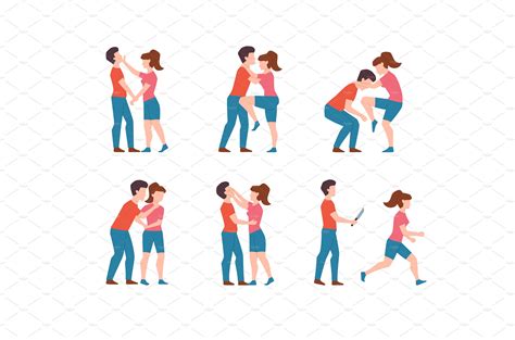 Self Defense Techniques For Women Vector Graphics Creative Market