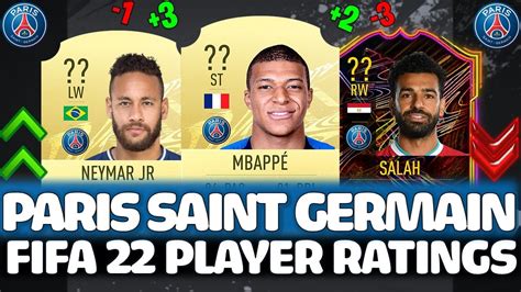 Fifa 22 Psg Player Ratings Predictions Ft Mbappe Neymar Salah