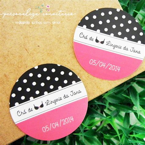 Adesivo Chá de Lingerie Poá Pink e Preto pequeno cm Elo