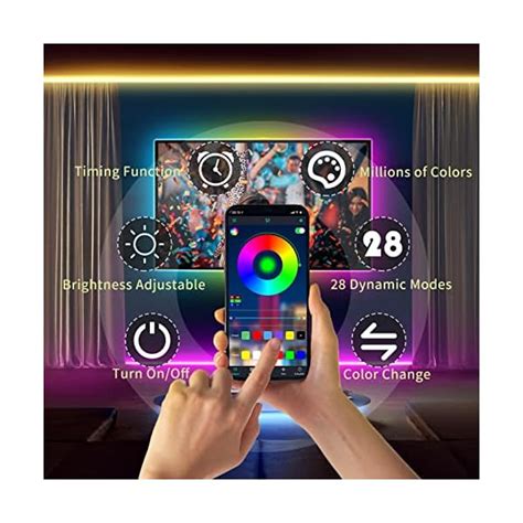 Ruban LED TV 4M RGB Bande Lumineuses USB avec App Rétroéclairage TV