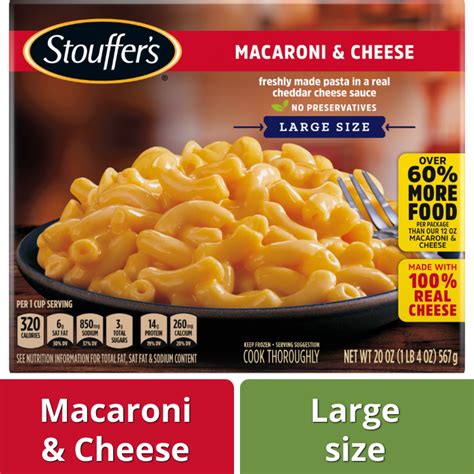 Stouffers Macaroni And Cheese Large Size Frozen Meal 20 Oz Frozen