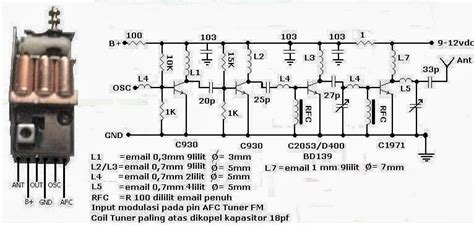 Pemancar Fm Menggunakan Tuner Skema Rangkaian Elektronika