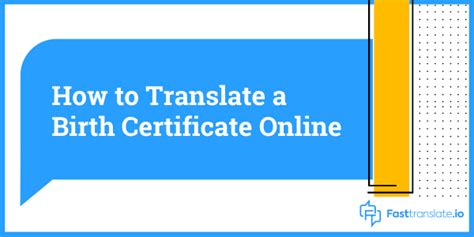 How To Translate Birth Certificate Online