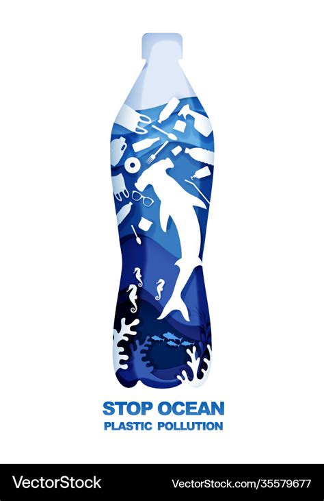 Save Ocean Stop Plastic Pollution Royalty Free Vector Image