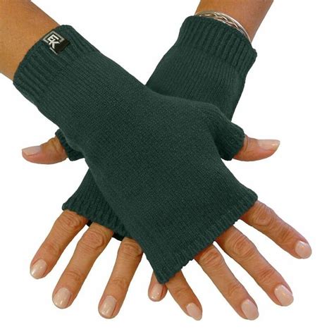 Merino Wool Knit Fingerless Gloves Seamless Knit Technology