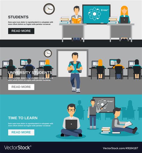 Student banner set Royalty Free Vector Image - VectorStock