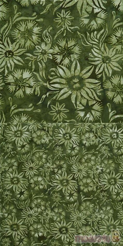 Tela Batik De Timeless Treasures Verde Deste Ido Con Flores Extra As De