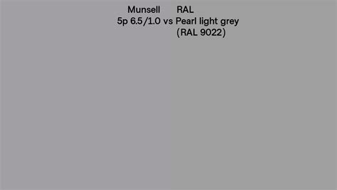 Munsell 5p 6 5 1 0 Vs RAL Pearl Light Grey RAL 9022 Side By Side