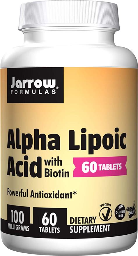 Alpha Lipoic Acid Powerful Antioxidant By Jarrow Formulas 100 Mg 60 Tablets