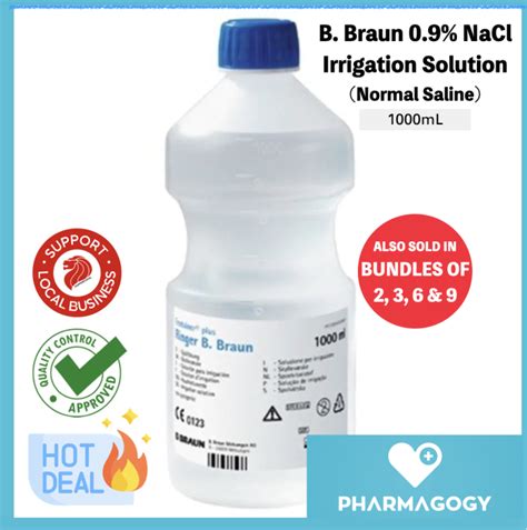 B Braun 0 9 Nacl Irrigation Solution Normal Saline 1000ml B Braun Sterile Sodium Chloride