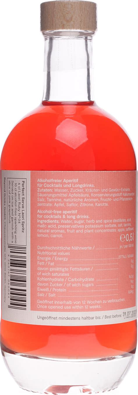 Laori Ruby No 4 Alkoholfreies Destillat 0 5 Liter Im Sh