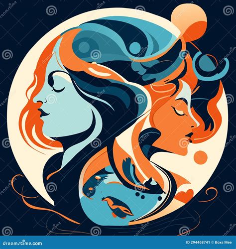 Vector Illustration Of A Beautiful Girl With Long Hair In Profile On