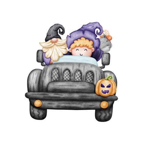 Halloween Elements Watercolor Illustration Concept Png