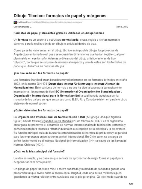 Mvblog Cl Dibujo Técnico Formatos De Papel Y Márgenes Pdf Dibujo