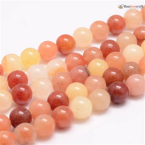 BeeBeecraft 5 Strands Natural Topaz Jade Bead Strands Round 6mm Hole