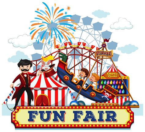 Fun Fair And Rides 301358 Vector Art At Vecteezy