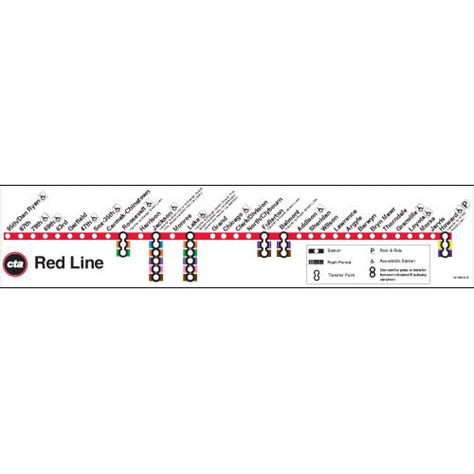 Chicago Transit Authority Red Line Map Poster – CTAGifts.com