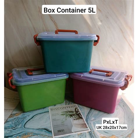 Jual BOX CONTAINER 5 LITER Pegangan Box Plastik Serbaguna 6L