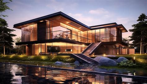 Premium AI Image | a modern style house exterior design 3d