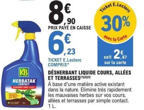 Promo D Sherbant Liquide Cours All Es Et Terrasses Chez E Leclerc