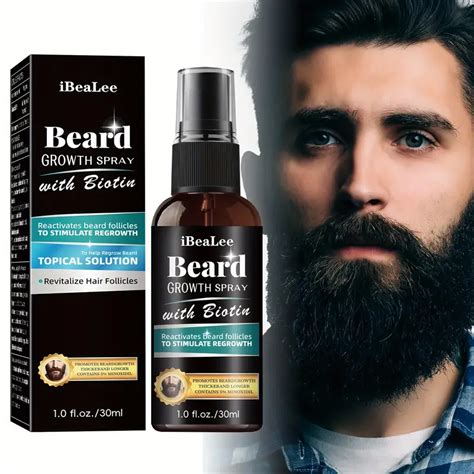 Beard Growth Serum Spray 1 01oz 5 Minoxidil And Biotin And Rice Water