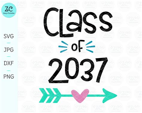 Class Of 2037 Svg Graduation Svg Class Of End Of School Etsy Uk