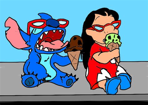 Lilo And Stitch Eating Ice Cream Wcharles Illustrations Art Street