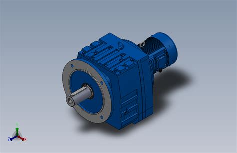 Rf97法兰轴伸式安装斜齿轮减速机rf97 Y025 8p 71 M1 0° Φ350 1solidworks 2018模型图纸下载