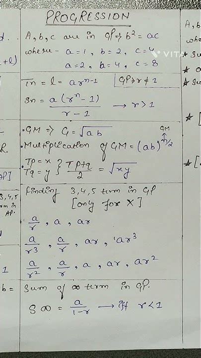 Progression All Formulas Ap Gp Hp Nimcet Preparationmathematics