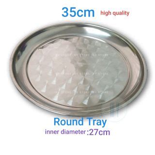 Stainless Steel Tray Round Platter Talam Dulang Serving Plate 30cm 50cm