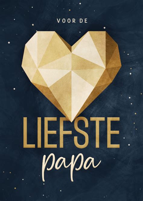 Vaderdagkaart Liefste Papa Geometrisch Hart Kaartje2go