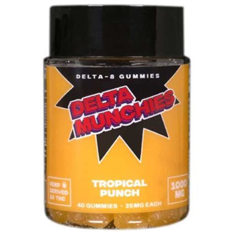 Delta Munchies Delta 8 Edible Tropical Punch Gummies 1000mg Tenvape