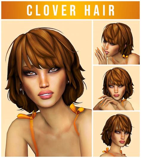 Clover Hair Kamiiri On Patreon In 2023 Clover Hair Sims Sims 4