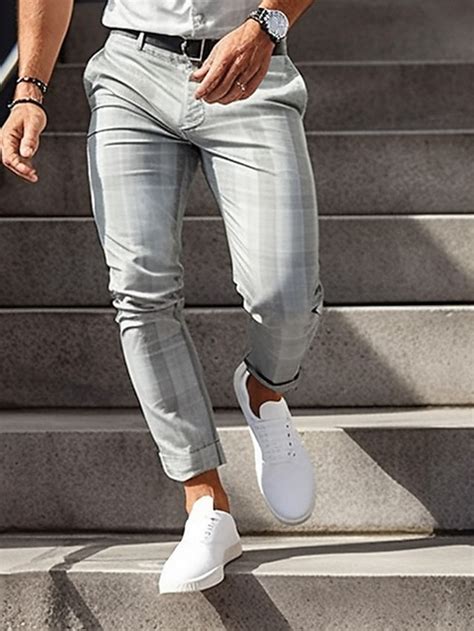 Homme Pantalon Chino Pantalon T Pantalons D Contract S Poche Avant