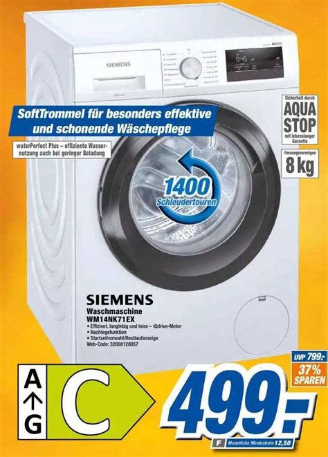 Siemens Waschmaschine Wm Nk Ex Angebot Bei Expert Prospekte De