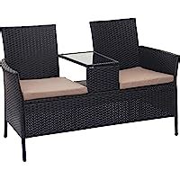 Mendler Poly Rattan Sitzbank Mit Tisch HWC E24 Gartenbank Sitzgruppe