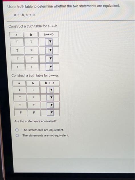 Solved Use A Truth Table To Determine Whether The Two Chegg