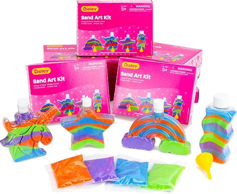 Boley Colored Sand Art Kit 12 Bottles 12 Funnels 12 Sticks 36 Bags