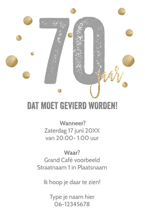 Uitnodiging 70 Jaar Luckz Originele Uitnodigingen Voor 70 Jaar